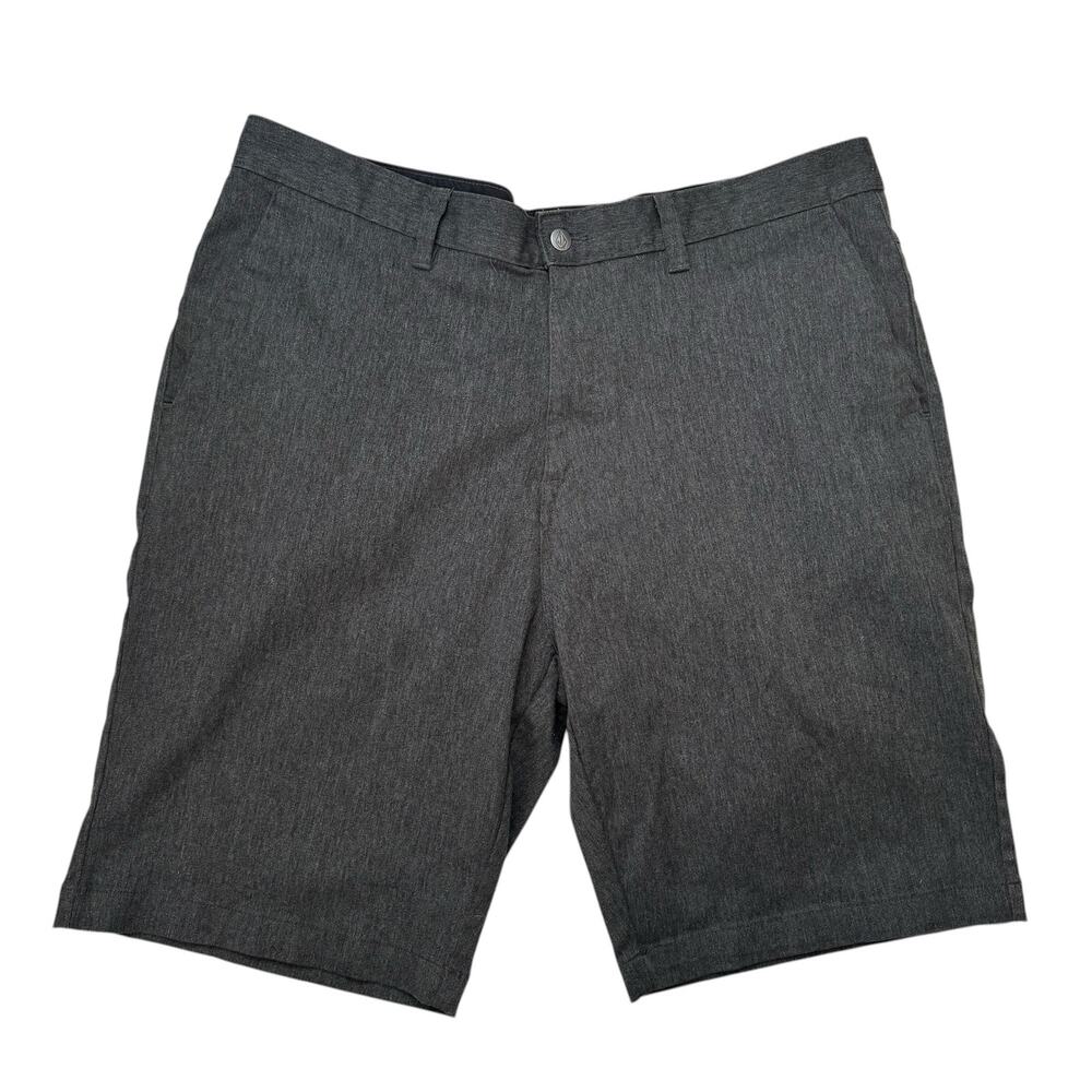 VOLCOM True To This Charcoal Gray Shorts Size 40 Mens Walking Hybrid Cotton